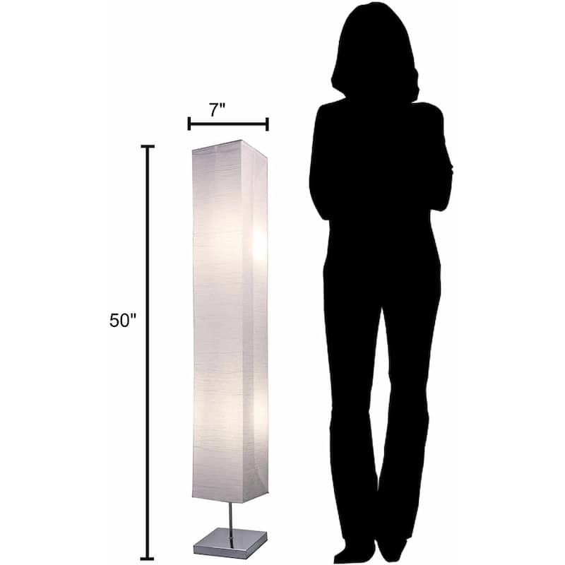 Honors Paper Floor Lamp with Chrome Base and White Paper Shade 2-PACK