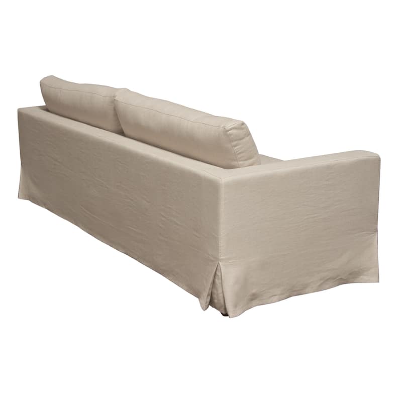 Aiza Sofa, 94 Inch, Feather Down Seating, Sand Brown, Linen Cover