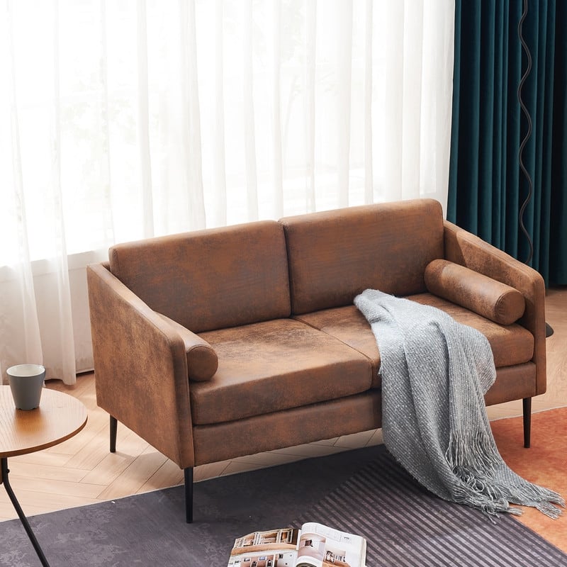 Foil Fabric Surrounding Chair Indoor Loveseat Sofa with Pillow
