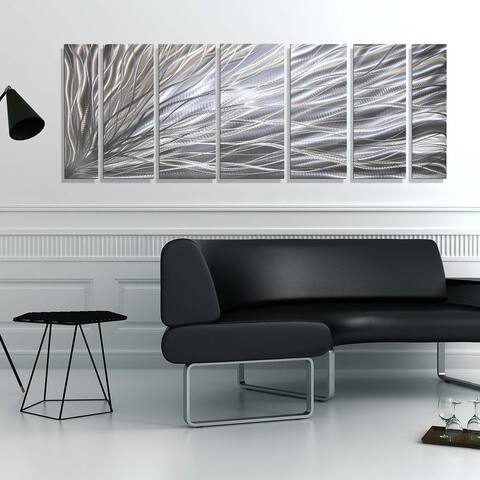 Statements2000 3D Metal Wall Art Panels Modern Abstract Silver Decor by Jon Allen - Complex Energy