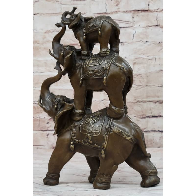 Collectible Bronze Elephant Safari Statue Art Figure Figurine Animal Hot Cast