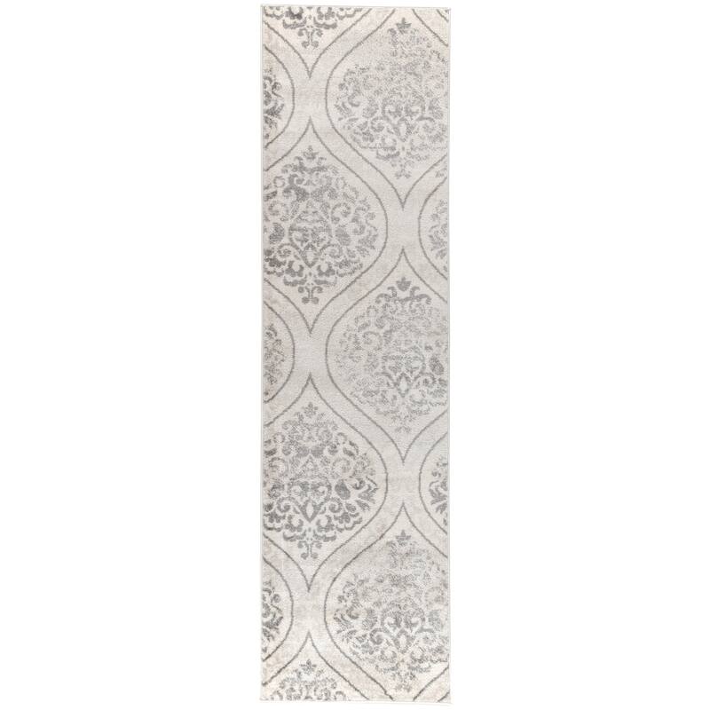 Porch & Den Pascuzzi Distressed Floral Damask Area Rug