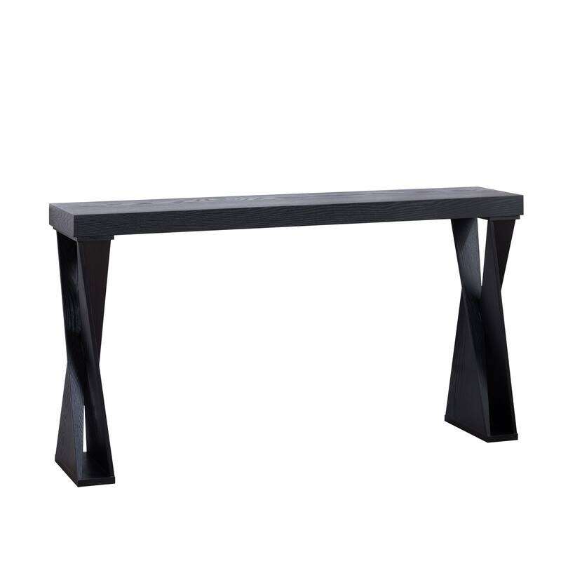 Modern Console Table Manufactured Wood Sofa Table with Crossed Legs, for Hallway, Living Room and Office