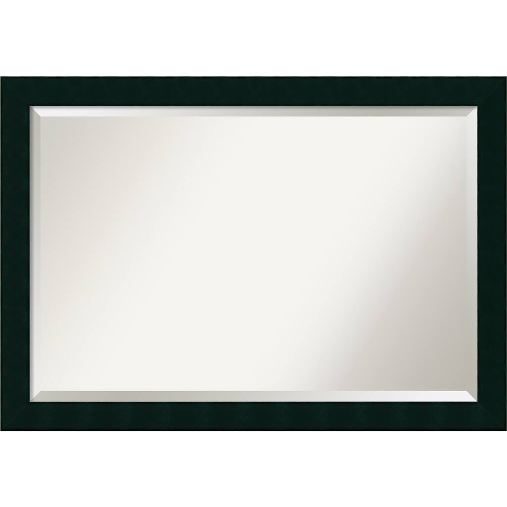 Beveled Wood Wall Mirror - Tribeca Black Frame - Outer Size: 40 x 28 in