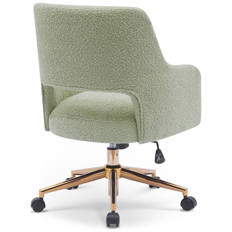 Boucle Upholstered Office/ Desk Chair - Swivel/ Adjustable Height (Set of 2)