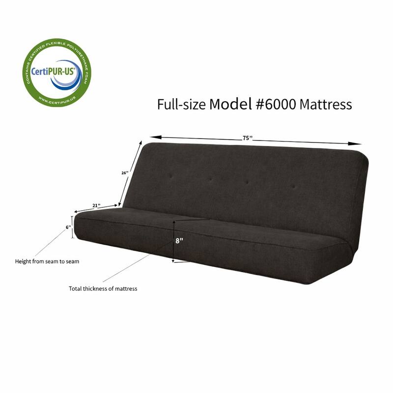 Somette Tucson Full Size Futon Set in Rustic Walnut Finish with Storage Drawers and Leather Mattress