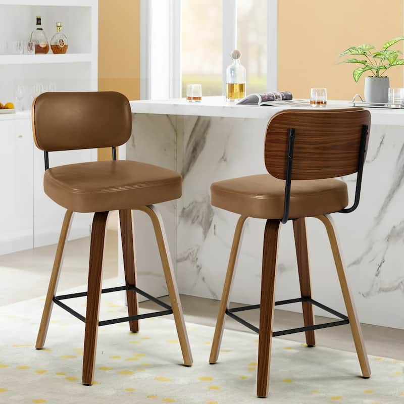 26"/29" Swivel Bar Stools/ Counter Stools with Bentwood Legs