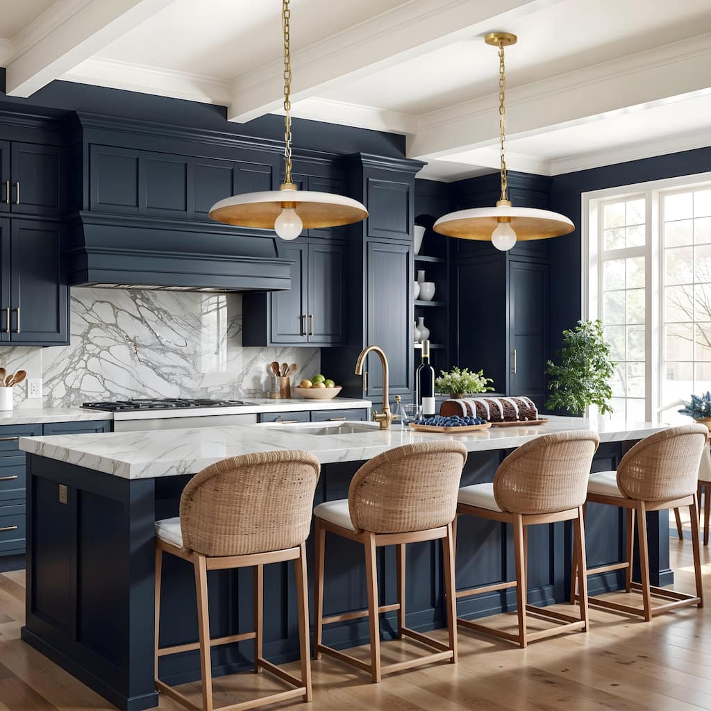 Natalia Modern Pendant Light - Metal & Gold, Ivory White Dome Light Fixture For Modern, Scandinavian, Minimalist Room Decor