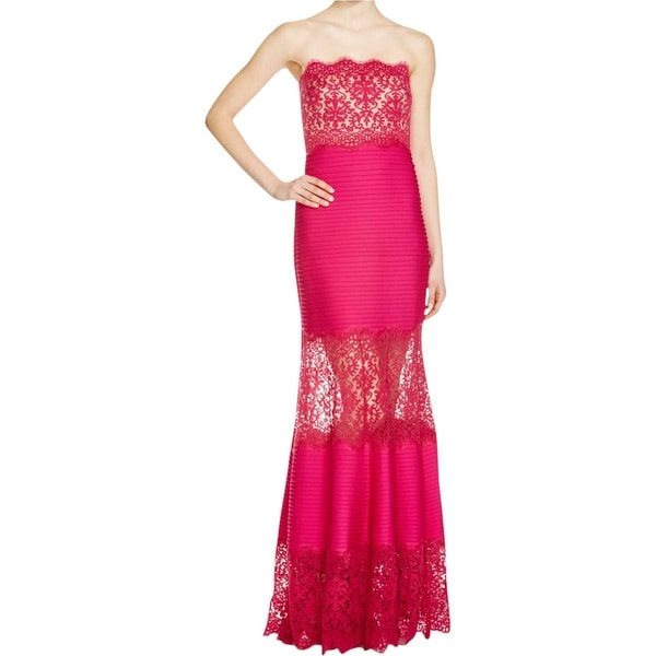 Tadashi Shoji Womens Evening Dress Lace Trim Mermaid