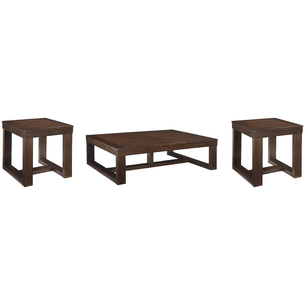 Signature Design by Ashley Watson Brown Coffee Table with 2 End Tables - 56" W x 42" D x 17" H