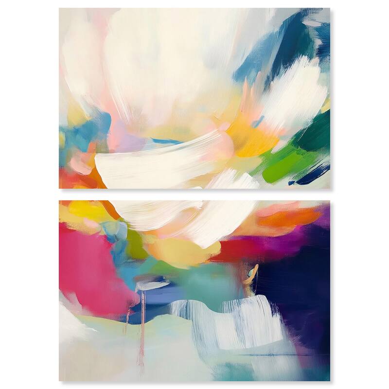 Riot of Color I Canvas Set of 2 by Art Remedy, Gallery Wrapped - 15" x 10"