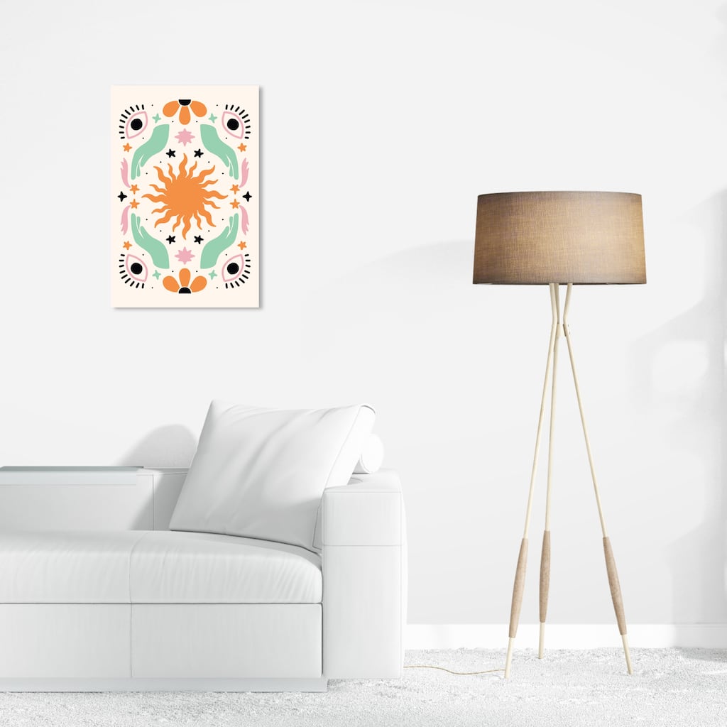 Wynwood Studio Canvas Abstract Mistica Decorative Orange and Mint Green Modern & Contemporary Wall Art Canvas Print