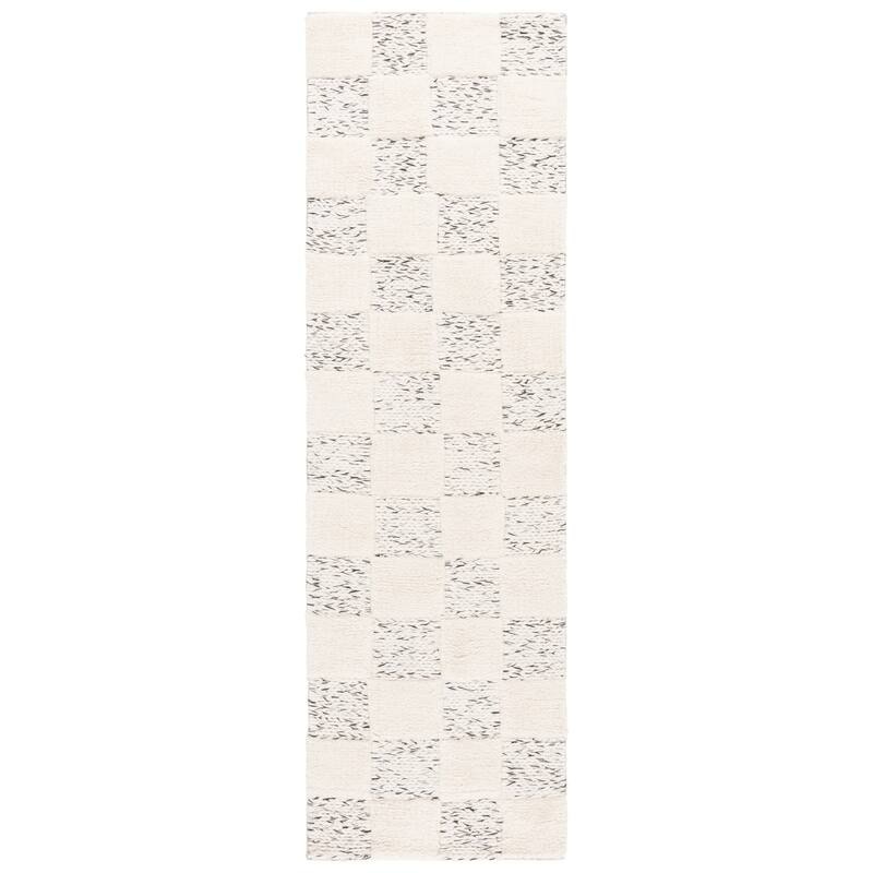 SAFAVIEH Handmade Natura Denisa Wool Rug - 2'3" x 8' Runner - Ivory/Black