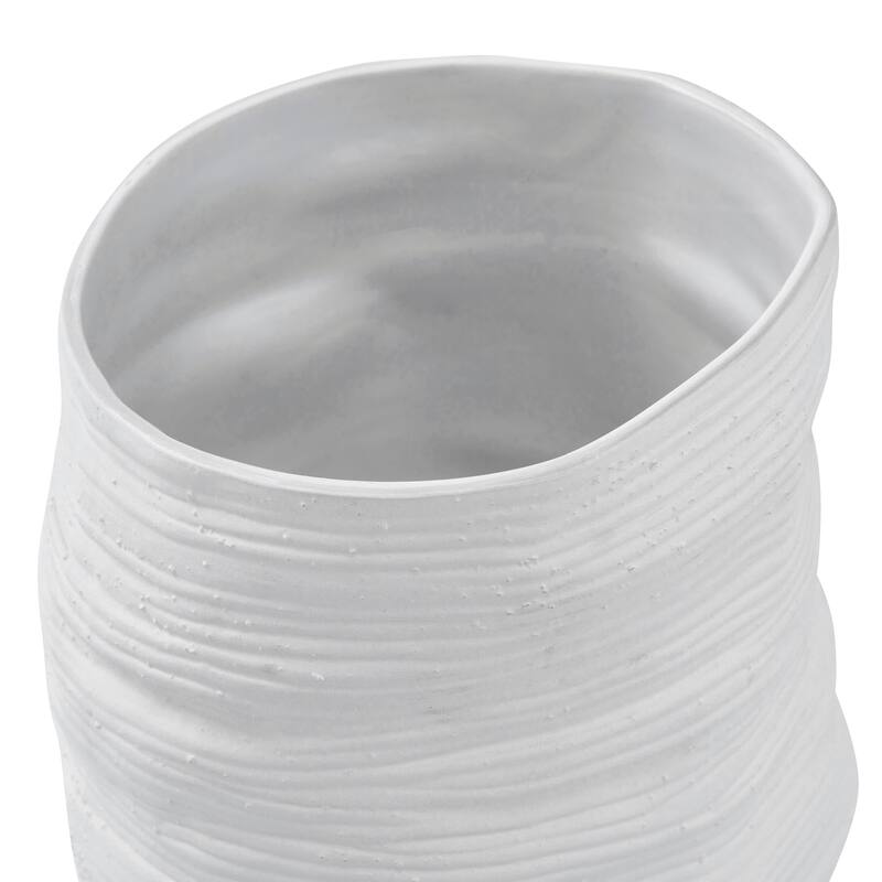 Renwil Azures Indoor Ceramic Stoneware Planter, Textured Matte Off-White