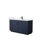 preview thumbnail 98 of 168, Miranda Single Vanity Set, Cultured Marble Top, No Mirror 60-Inch Single - Dark Blue, Black Trim, Carrara Cultured Marble Top