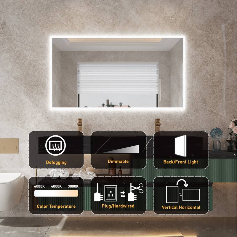 Modern Wall Mounted LED Bathroom mirror