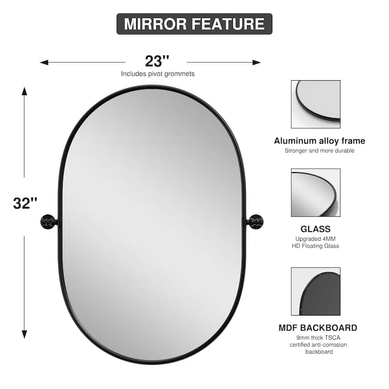 Iron Frame Arc-shaped Wall Mirror Accent Mirror(Set Of 2) - 32*23