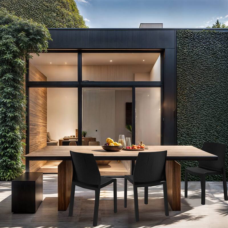 WRGHOME Modern Stacking Patio Dining Side Chair Indoor/Outdoor (Set of 2) - 33.27'' H X 18.50'' W X 21.06'' D