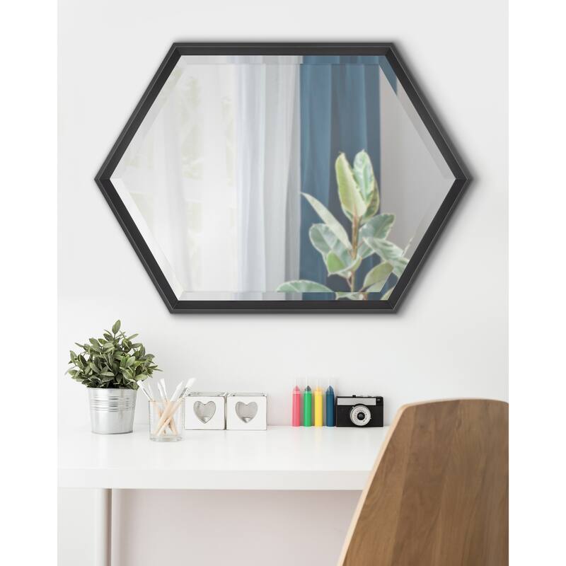 Kate and Laurel Calter Hexagon Framed Wall Mirror