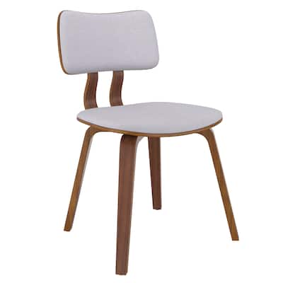 Mid-Century Modern Faux Leather and Wood Side Chair