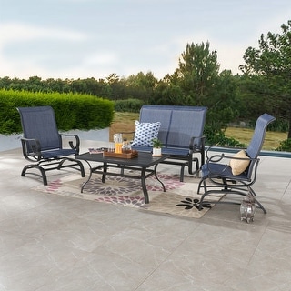 Patio Festival 4-Piece Outdoor Patio Conversation Set - Bed Bath ...