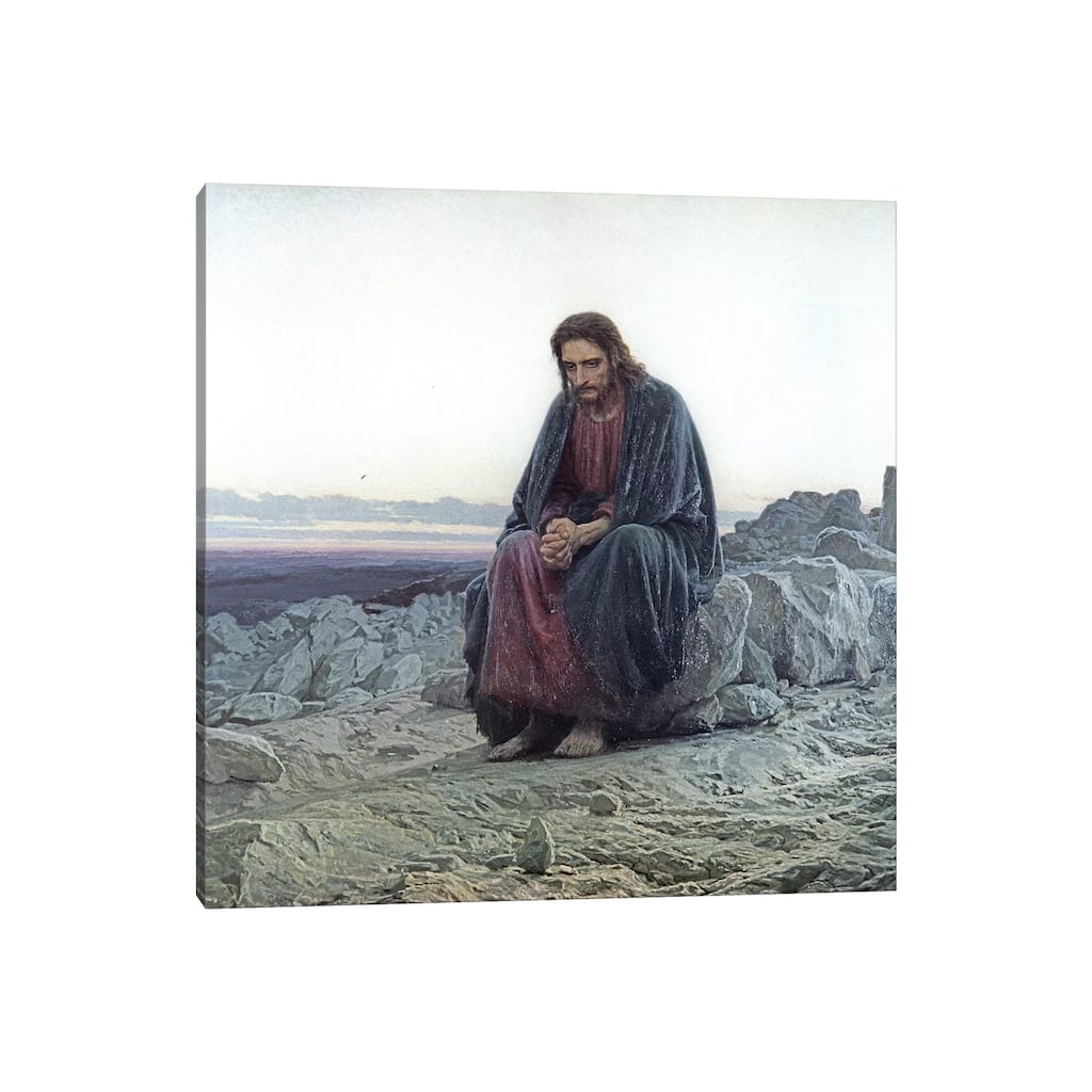 iCanvas "Christ in the Wilderness, 1873 " by Ivan Nikolaevich Kramskoy Canvas Print