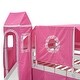 preview thumbnail 17 of 36, Impression Full Size Playhouse Inspired Bunk Bed with Slide Pink Tent and Tower, Sturdy Construction & Unique Design, Pink