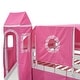 preview thumbnail 14 of 52, Loft Bed with Tent and Tower, Castle Low Loft Bed with Slide and Storage Staircase, Solid Wood Bunk Bed Frame