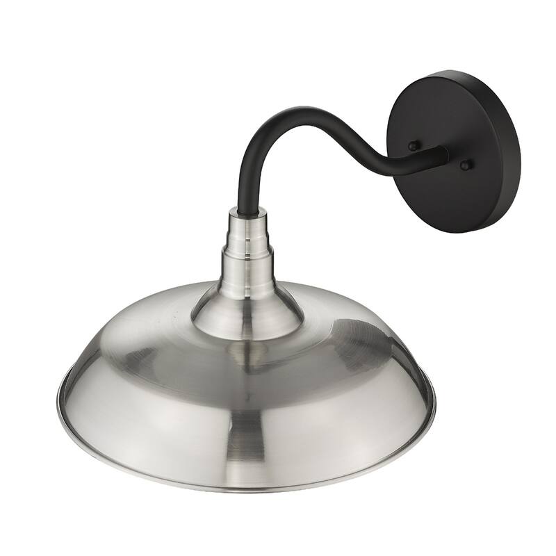 1-Light Outdoor Flush Mount Wall Light with Clear Seedy Glass Shade and Steel Fixture Garden Lighting