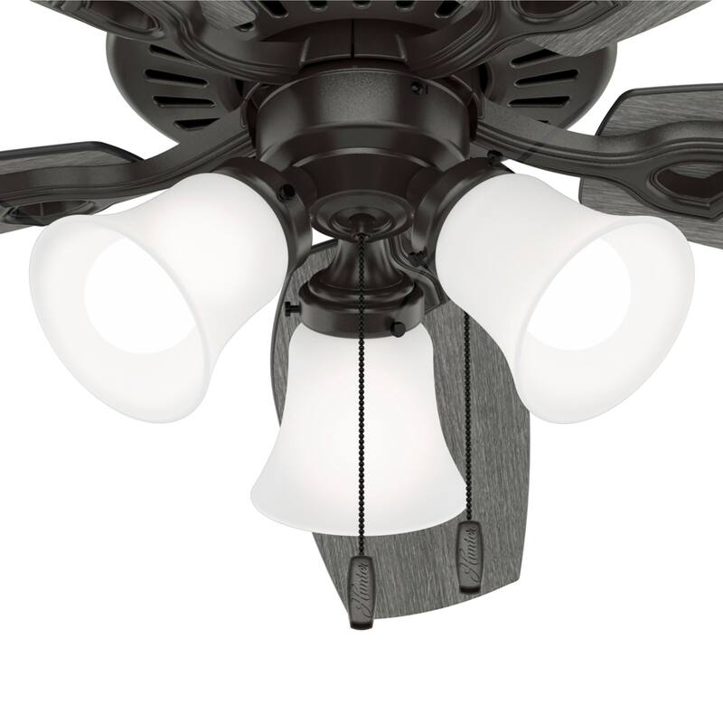 Hunter 52" Builder Ceiling Fan with LED Light Kit and Pull Chain - DC Motor - Casual, Traditional - ENERGY STAR