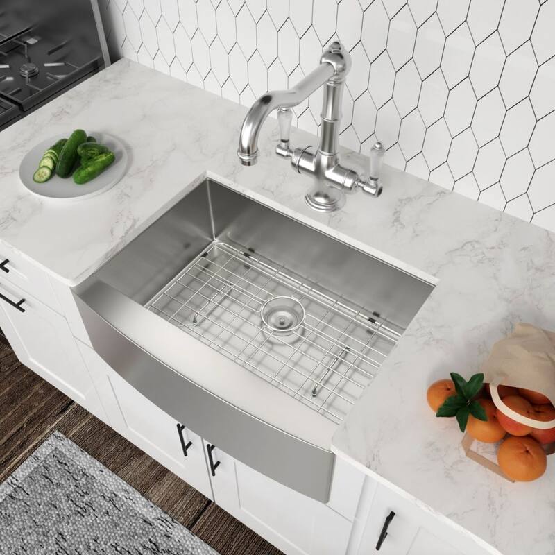 Kichae Farmhouse Kitchen Sink 24 Inch Stainless Steel Apron Sink - 24"x21"