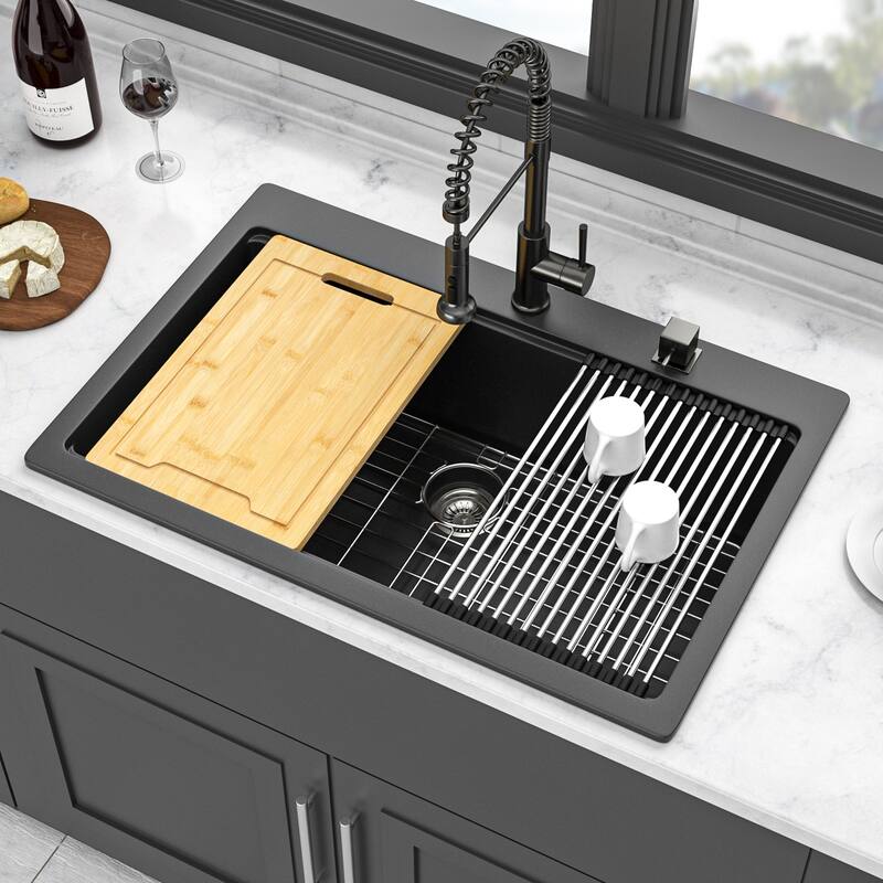 Drop-In Single Bowl Quartz Kitchen Sink