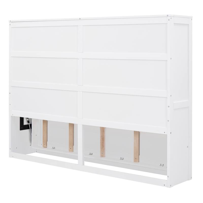 Modern Queen Size Murphy Bed Foldable Platform Bed Can be Folded into Cabinet, Hidden Wall Bed Cube Cabinet Frame