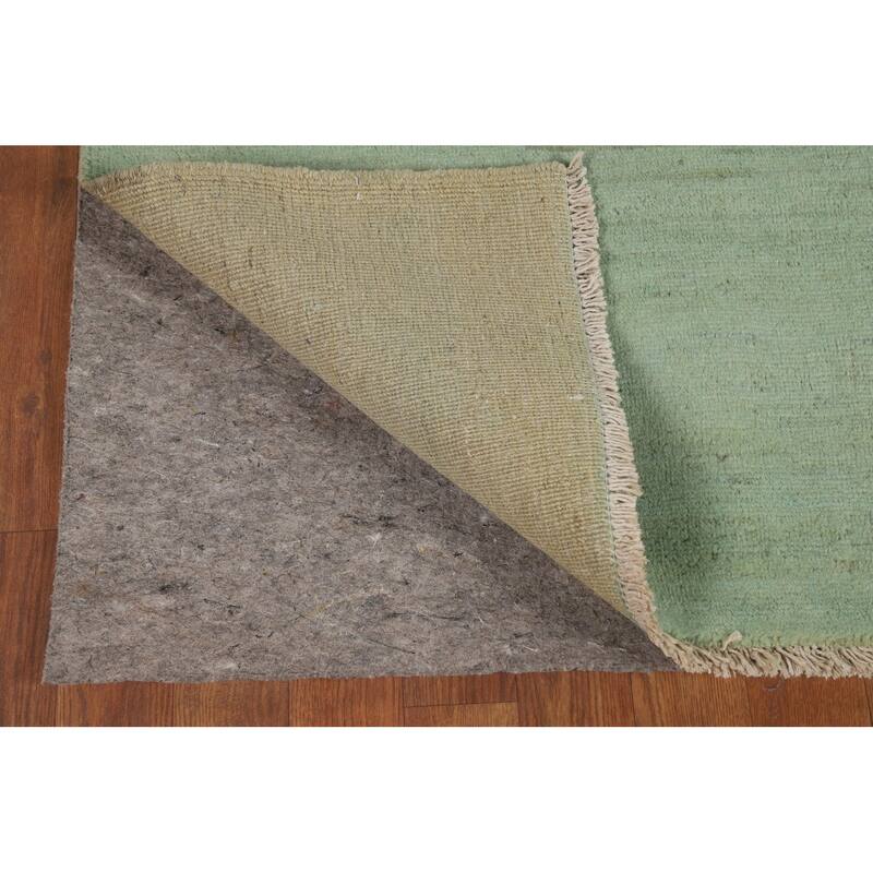 Green Gabbeh Modern Foyer Rug Handmade Wool Carpet - 3'6"x 4'8"