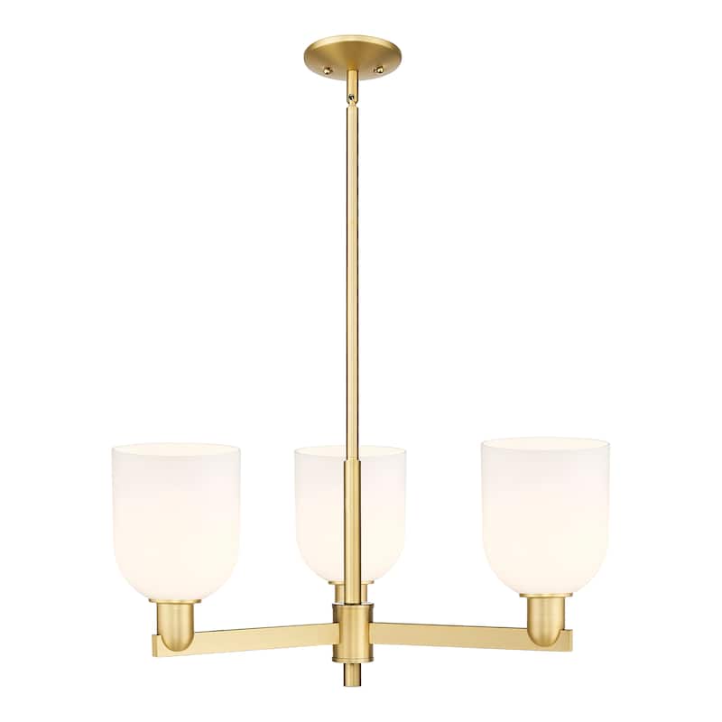 Innovations Lighting Endless Possibilities Arcadia - Bella - 3 Light 27" Stem Hung Chandelier - Satin Gold/White