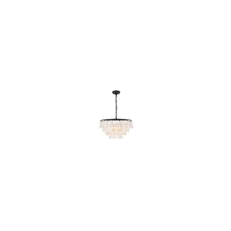4-Light Black Pendant Light - Modern Industrial Chandelier with Glass Shades - Dining Room Kitchen Lighting - 13.1