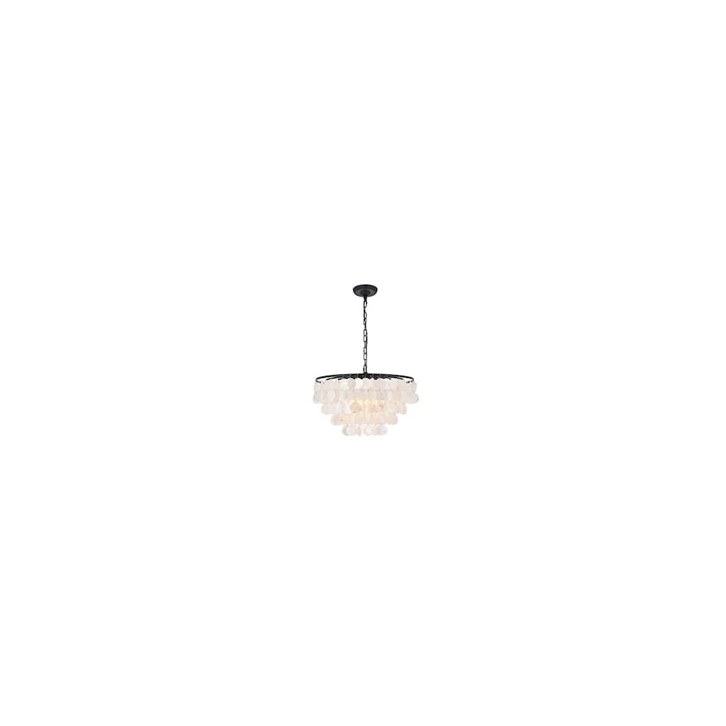 4-Light Black Pendant Light - Modern Industrial Chandelier with Glass Shades - Dining Room Kitchen Lighting - 13.1