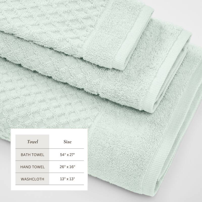 Linery & Co. Cotton Diamond Waffle Texture Bath Towels