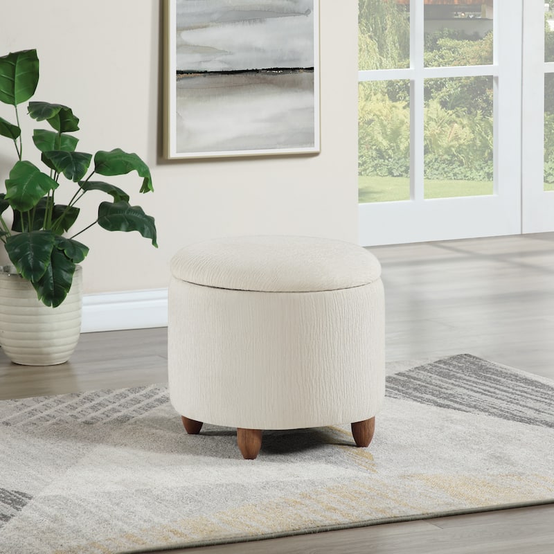 Lyra Storage Ottoman with Medium Oak Legs