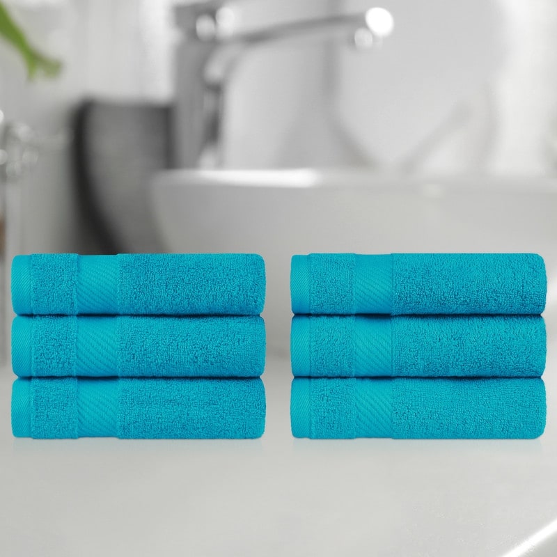 Superior Luxury Solid Highly Absorbent Egyptian Cotton Hand Towel - (Set of 6)