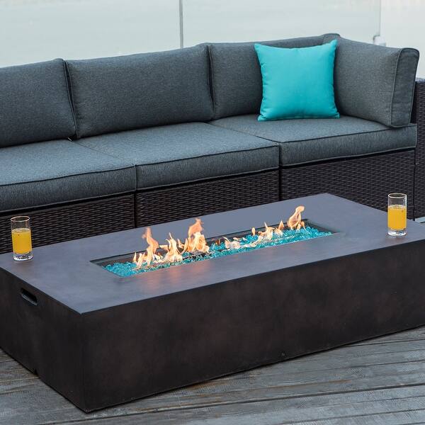 Cosiest Outdoor Rectangle Propane Fire Pit Table