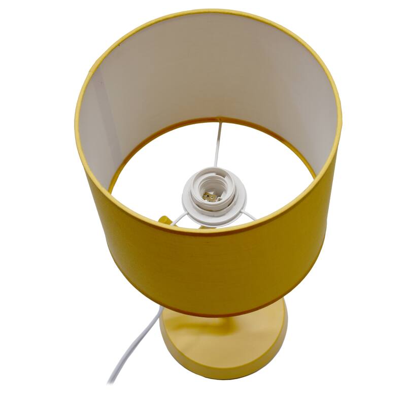 Abstract Angular Table Lamp with Drum Shade - 17" - Yellow