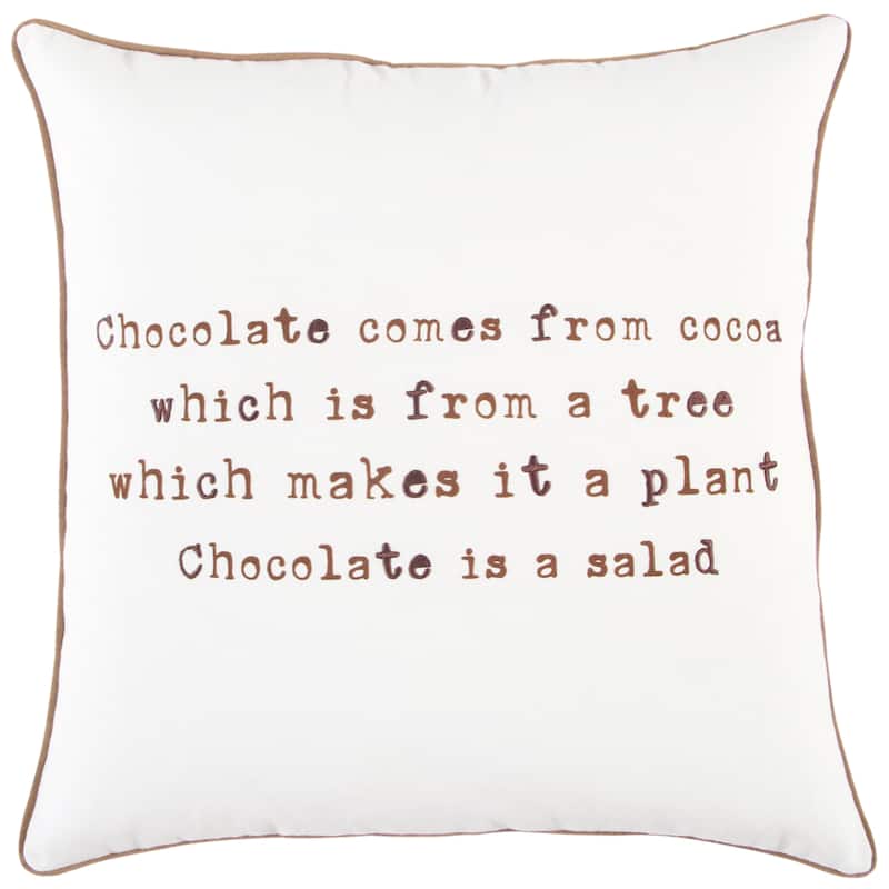 Rizzy Home Chocolate Salad Throw Pillow Cover