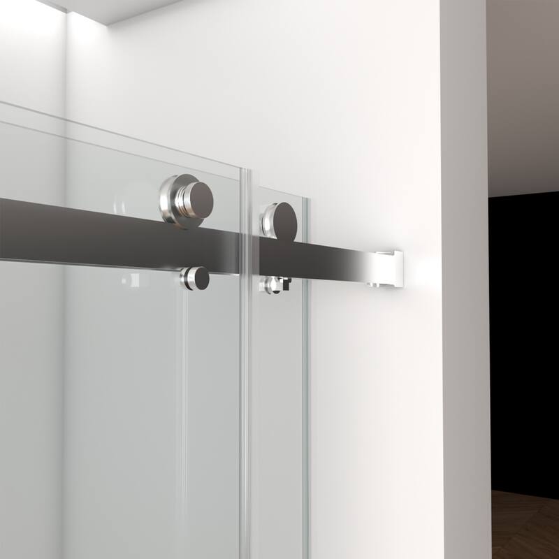56"-60"W x 70"Frameless Sliding Shower Door with Clear Tempered Glass