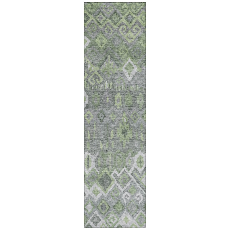 Machine Washable Indoor/ Outdoor Boho Moroccan Chantille Rug
