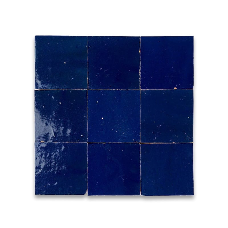 Handmade 4x4-in Moroccan Zellige in Dark Blue - Setof48tiles