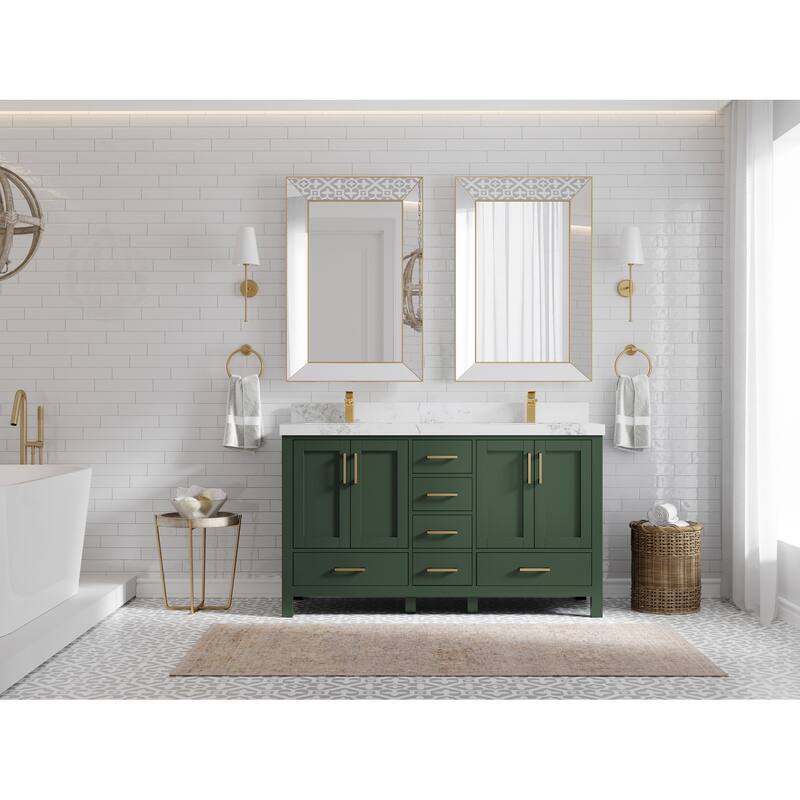 Willow Collections 60 in. W x 22 in. D Malibu Double Sink Bathroom Vanity with Countertop