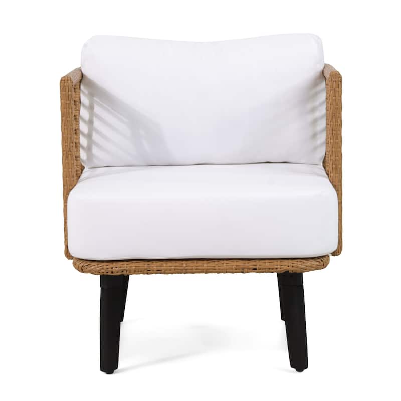 Nic Outdoor Cushioned Wicker Club Chair by Christopher Knight Home - 26.00" L x 28.00" W x 29.50" H