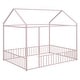 preview thumbnail 12 of 19, Full Size Metal Bed House Bed Frame with Fence for Kids