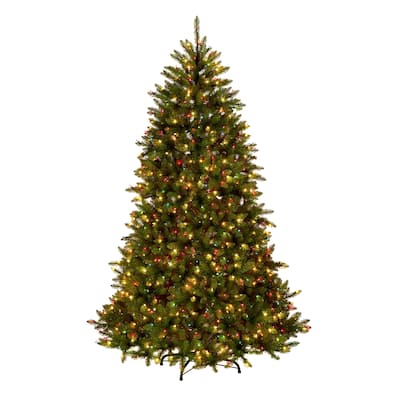 National Tree Company 6.5 ft. Pre-Lit Dunhill Fir Hinged Artificial Christmas Tree with 950 Multi/Clear Spectrum Lights